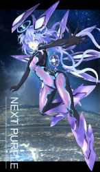 Rule 34 | 1girl, absurdres, armor, armored boots, bodysuit, boots, breasts, commentary request, covered navel, floating, full body, headgear, highres, long hair, looking at viewer, medium breasts, multiple wings, neptune (series), next purple, night, night sky, open mouth, power symbol, power symbol-shaped pupils, purple hair, purple heart (neptunia), ramu-on@ shinon, shin jigen game neptune vii, skin tight, sky, solo, star (sky), starry sky, symbol-shaped pupils, very long hair, wings
