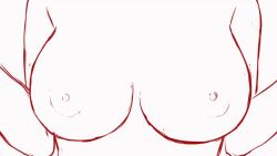 Rule 34 | animated, animated gif, bouncing breasts, breasts, medium breasts, nipples, white background, yarashi thought