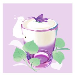 Rule 34 | animal, bear, chai (drawingchisanne), commentary request, cup, drink, drinking glass, flower, food focus, glass, heart, leaf, no humans, original, polar bear, signature, simple background, undersized animal, violet (flower)
