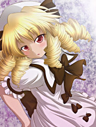 Rule 34 | 1girl, blonde hair, drill hair, eastern and little nature deity, female focus, luna child, red eyes, ribbon, solo, sui. (ayase), touhou, touhou sangetsusei