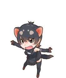 Rule 34 | 1girl, animal costume, animal ear fluff, animal ears, highres, kemono friends, looking at viewer, official art, solo, standing, tachi-e, tail, tasmanian devil (kemono friends), transparent background, yoshizaki mine