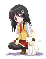Rule 34 | 1girl, cat, school uniform, serafuku, solo, thighhighs, yuzuki (yuduame), zettai ryouiki