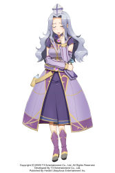 Rule 34 | 1girl, arksign, belt, boots, bottle, brooch, closed eyes, detached sleeves, dress, full body, grey (arksign), hand on own hip, hat, highres, index finger raised, jewelry, kimura shigetaka, light purple hair, long hair, magnifying glass, official art, pouch, simple background, solo, teardrop, wavy hair, white background