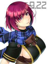 Rule 34 | 1girl, abu, bob cut, eyebrows hidden by hair, gold trim, nel zelpher, short hair, simple background, solo, star ocean, star ocean till the end of time, white background