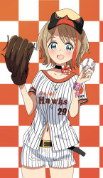 Rule 34 | 1girl, aritaka hina, baseball, baseball uniform, blue eyes, daiei, fukuoka daiei hawks, fukuoka softbank hawks, highres, nippon professional baseball, sportswear