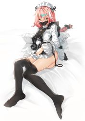 Rule 34 | 1boy, ass, astolfo (fate), bad id, bad pixiv id, black bow, black pantyhose, bow, braid, clothes pull, commentary request, dress, fate/apocrypha, fate/grand order, fate (series), frills, gd. fengzi, hair bow, hair intakes, hair ribbon, highres, long braid, long hair, long sleeves, looking at viewer, lying, maid, maid headdress, male focus, mask, mouth mask, multicolored hair, no panties, no shoes, on side, pantyhose, pantyhose pull, pink hair, purple eyes, ribbon, single braid, solo, streaked hair, trap, white dress, white hair
