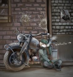 Rule 34 | 1boy, absurdres, bad id, bad pixiv id, bmw, bmw r75, bolt action, boots, cigarette, city, gebirgsjager, german text, gloves, gun, hat, highres, karabiner 98k, male focus, mauser 98, military, military uniform, motor vehicle, motorcycle, original, outdoors, poster (object), rifle, scarf, shinden, sitting, smoking, soldier, solo, uniform, vehicle, weapon, wehrmacht, world war ii