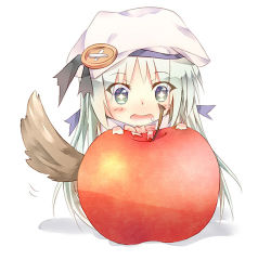 Rule 34 | + +, apple, ardbf, bad id, bad pixiv id, blonde hair, blue eyes, food, fruit, hat, little busters!, long hair, lowres, noumi kudryavka, oversized food, oversized object, solo, tail