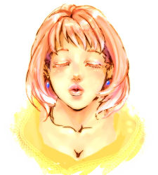 Rule 34 | 1990s (style), 1girl, breasts, earrings, closed eyes, female focus, final fantasy, final fantasy v, jewelry, lenna charlotte tycoon, long hair, lowres, neun (neun9), pink hair, retro artstyle, solo, white background