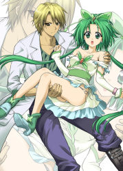 Rule 34 | 00s, 1boy, 1girl, ahoge, akimoto komachi, bare shoulders, blonde hair, boots, brooch, bug, butterfly, carrying, couple, cure mint, frown, gloves, green hair, hetero, hiroyoshi, insect, jewelry, long hair, magical girl, natsu (yes! precure 5), natts, nuts, nuts (yes! precure 5), panties, pants, pantyshot, precure, princess carry, serious, shoes, side-tie panties, skirt, surprised, twintails, underwear, upskirt, yes! precure 5, zoom layer