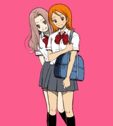 Rule 34 | 2girls, digimon, looking at viewer, multiple girls, ribbon, school uniform, tachikawa mimi, takenouchi sora