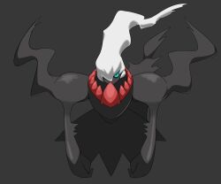 Rule 34 | black background, blue eyes, claws, creatures (company), darkrai, expressionless, full body, game freak, gen 4 pokemon, highres, jinteitei, legendary pokemon, looking at viewer, mythical pokemon, nintendo, no humans, pokemon, pokemon (creature), simple background