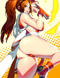 Rule 34 | 1girl, absurdres, ass, breasts, fatal fury, highres, large breasts, ponytail, shiranui mai, snk, the king of fighters
