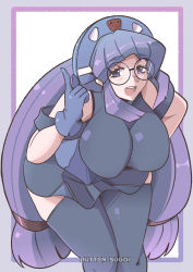 Rule 34 | breasts, glasses, gluko, highres, large breasts, mon colle knights, purple hair, tagme