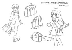 Rule 34 | angelic layer, kobayashi hatoko, monochrome, school uniform, serafuku, sketch, suzuhara misaki, thighhighs