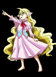 Rule 34 | 1girl, angry, antenna hair, arm at side, artist request, barefoot, black background, blonde hair, blue eyes, clenched hands, dress, eyelashes, fairy tail, feet, female focus, fingernails, flat chest, full body, hair between eyes, hair ornament, highres, index finger raised, legs, long dress, long hair, long sleeves, mavis vermilion, multicolored clothes, multicolored dress, neck, official art, open mouth, pale skin, pointing, pointing up, shiny clothes, shiny skin, sidelocks, standing, toenails, toes, v-shaped eyebrows, very long hair, wavy hair, white dress, wide dress