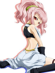 Rule 34 | 00s, 1girl, anya alstreim, code geass, long hair, pink hair, red eyes, simple background, solo, tanan, white background