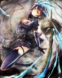 Rule 34 | 1girl, alice (sinoalice), bad id, bad pixiv id, belt, breasts, cleavage, dress, elbow gloves, frills, full body, gloves, highres, kaigo, looking at viewer, puffy short sleeves, puffy sleeves, red eyes, shoes, short hair, short sleeves, sinoalice, solo, sword, thighhighs, weapon