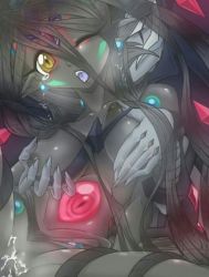 Rule 34 | ;o, black mist, grabbing another&#039;s breast, breast hold, breasts, cum, dark skin, female ejaculation, gender request, genderswap, grabbing, large breasts, long hair, moaning, monster, monster girl, nude, one eye closed, sex, thighs, tongue, vaginal, vector (yuu-gi-ou zexal), vector trace, wink, yu-gi-oh!