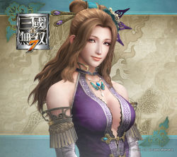 Rule 34 | 1girl, 3d, breasts, hair ornament, large breasts, long hair, looking at viewer, official art, shin sangoku musou, zhang chunhua