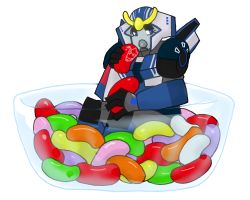 Rule 34 | android, artist request, blue eyes, jelly bean, looking at viewer, open mouth, robot, strongarm (transformers), transformers