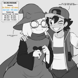 Rule 34 | 2boys, ash ketchum, blackwhiplash, blush, creatures (company), crossover, deltarune, fluffy, furry, furry with non-furry, game freak, interspecies, looking at another, multiple boys, nintendo, pokemon, ralsei, smile