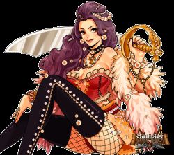 Rule 34 | 1girl, bad id, bad pixiv id, boots, bracelet, breasts, choker, cleavage, cross, cutlass, cutlass, fishnet pantyhose, fishnets, gem, jewelry, large breasts, lips, long hair, necklace, okada (hoooojicha), pantyhose, pearl (gemstone), pirate, purple hair, solo, thigh boots, thighhighs, transparent background