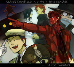 Rule 34 | 00s, 1boy, 1girl, baccano!, bad id, bad pixiv id, blood, chane laforet, claire stanfield, multiple persona, nanamura, objection, pointing