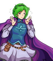 Rule 34 | 1girl, absurdres, blue eyes, fire emblem, fire emblem: the blazing blade, green hair, highres, nino (fire emblem), nintendo, self-upload, simple background, smile, solo, tagme, victoria mikoto, white background