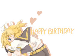 Rule 34 | 1boy, 1girl, bad id, bad pixiv id, blonde hair, blue eyes, brother and sister, detached sleeves, hair ribbon, happy birthday, heart, hetero, incest, kagamine len, kagamine rin, ribbon, short hair, siblings, twincest, twins, vocaloid, yaichi (reverie)