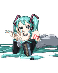 Rule 34 | 1girl, :3, absurdres, ahoge, aqua eyes, arm tattoo, black footwear, black skirt, black sleeves, blue hair, boots, closed mouth, collared shirt, commentary, day, delizu1108, detached sleeves, feet up, full body, grey shirt, hair between eyes, hair ornament, hatsune miku, head rest, headphones, headset, high heel boots, high heels, highres, hologram, long hair, long sleeves, looking at viewer, lying, microphone, miniskirt, number tattoo, on stomach, outdoors, pleated skirt, shirt, skirt, sleeveless, sleeveless shirt, solo, tattoo, thigh boots, thighhighs, twintails, very long hair, vocaloid, wing collar, zettai ryouiki