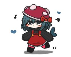 Rule 34 | 1girl, :3, beamed sixteenth notes, black sweater, blue eyes, blue hair, blush stickers, bow, chibi, closed mouth, commentary request, eighth note, fins, fish tail, fuka-chan, full body, hair between eyes, hat, hat bow, highres, long sleeves, looking at viewer, mushroom hat, musical note, original, pantyhose, pink pantyhose, puffy long sleeves, puffy sleeves, red bow, red hat, red skirt, ribbed sweater, shadow, shark tail, simple background, skirt, sleeves past wrists, solo, suspender skirt, suspenders, sweater, tail, turtleneck, turtleneck sweater, uni souchou, white background