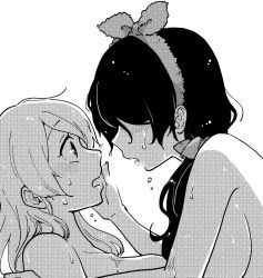 Rule 34 | 10s, 2girls, artist request, ayase eli, bath, blush, breasts, couple, imminent kiss, looking at another, love live!, love live! school idol project, monochrome, multiple girls, nude, sideboob, surprised, tojo nozomi, wet, yuri