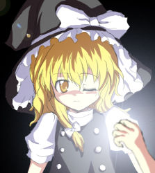 Rule 34 | 1girl, female focus, gradient background, hat, kirisame marisa, lowres, solo, tagme, touhou, upper body, witch