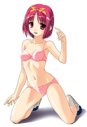 Rule 34 | 1girl, blush, breasts, hairband, highres, kamigishi akari, red eyes, red hair, shoes, short hair, small breasts, smile, socks, solo, to heart, to heart (series), underwear
