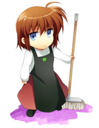 Rule 34 | apron, blue eyes, brown hair, lowres, lyrical nanoha, mahou shoujo lyrical nanoha, mahou shoujo lyrical nanoha a&#039;s, mahou shoujo lyrical nanoha a&#039;s portable: the battle of aces, stern the destructor, solo, takana (nanao)