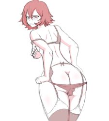 Rule 34 | 10s, 1girl, ass, butt crack, chariot du nord, lingerie, little witch academia, red hair, shiny chariot, solo, tagme, underwear