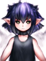 Rule 34 | 10s, 1girl, bare shoulders, blue hair, final fantasy, final fantasy xiv, fumio (rsqkr), lalafell, pointy ears, short hair, solo, square enix, warrior of light (ff14), yellow eyes
