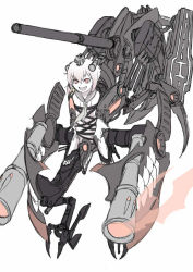 Rule 34 | 10s, 1girl, abyssal ship, bdsm, bondage, bound, dark persona, dress, hair ornament, kantai collection, ogawa-syou, ogawa shou, open mouth, red eyes, sailor dress, short hair, sketch, solo, spot color, white background, yukikaze (kancolle)