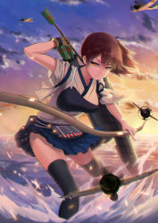 Rule 34 | 10s, 1girl, arrow (projectile), bow (weapon), brown hair, japanese clothes, kaga (kancolle), kantai collection, md5 mismatch, short hair, side ponytail, weapon, yi l chen 5