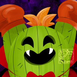 Rule 34 | boxing gloves, cactus, digimon, digimon (creature), open mouth, plant, spines, togemon