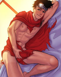 Rule 34 | 1boy, avengers (series), billy kaplan, bludwing, body hair, bulge, crotch, lying, male focus, marvel, solo, tagme, torn clothes, young avengers