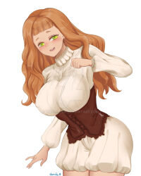 Rule 34 | 1girl, ass, black clover, breasts, female focus, green eyes, highres, large breasts, magicsuck, mimosa vermillion, red hair, smile, solo