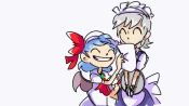 Rule 34 | 3girls, animated, bat wings, blue eyes, blue hair, closed eyes, commentary, english commentary, facing another, fangs, grey hair, grin, hat, holding, holding paper, izayoi sakuya, left-handed, long hair, long sleeves, looking at another, looping animation, medium hair, mob cap, multiple girls, nodding, o o, paper, patchouli knowledge, peargor, purple eyes, red eyes, remilia scarlet, short sleeves, sketch, smile, touhou, video, wings, writing
