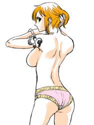 Rule 34 | ass, breasts, kuri (pienu), large breasts, nami (one piece), one piece, orange hair, sideboob, tattoo, topless