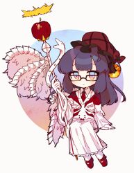 Rule 34 | 1girl, apple, blue hair, colored eyelashes, commentary request, dark blue hair, dress, e.g.o (project moon), employee (project moon), expressionless, food, frilled hat, frills, fruit, glasses, gloves, gradient eyes, hat, hat bell, holding, holding scepter, hoshizuki sakusa, lobotomy corporation, long dress, long hair, long sleeves, looking at viewer, mary janes, multicolored eyes, necktie, pantyhose, project moon, red footwear, red hat, red necktie, scepter, shirt, shoes, sitting, snake, solo, white dress, white gloves, white pantyhose, white shirt, white snake