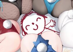 1boy 5girls akane_(blue_archive) akane_(bunny)_(blue_archive) ass asuna_(blue_archive) asuna_(bunny)_(blue_archive) blue_archive doodle_sensei_(blue_archive) huge_ass karin_(blue_archive) karin_(bunny)_(blue_archive) mobu multiple_girls neru_(blue_archive) neru_(bunny)_(blue_archive) rabbit_tail sandwiched sensei_(blue_archive) surrounded toki_(blue_archive) toki_(bunny)_(blue_archive)