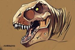 Rule 34 | ahriman (artist), dinosaur, jurassic park, jurassic world, rexy (jurassic park), tagme, tyrannosaurus rex, yellow eyes