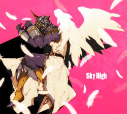 Rule 34 | 10s, 1boy, angel wings, boots, epaulettes, feathers, helmet, male focus, power suit, sachiko (omame), sky high (tiger &amp; bunny), solo, superhero costume, tiger &amp; bunny, wings