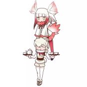 Rule 34 | 2girls, :d, ^ ^, alpaca ears, alpaca suri (kemono friends), alpaca tail, animal ear fluff, animal ears, animated, belt, bird tail, blunt bangs, bow, carrying, closed eyes, commentary request, cup, flying, gradient hair, hair over one eye, head wings, japanese crested ibis (kemono friends), kemono friends, looping animation, multicolored hair, multiple girls, open mouth, pink hair, pleated skirt, red hair, short hair, simple background, skirt, smile, tail, taro (tontaro), tea set, teacup, teapot, tray, video, white background, white hair, wings